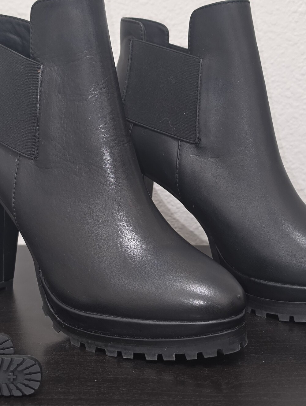 Black LUG SOLE Booties